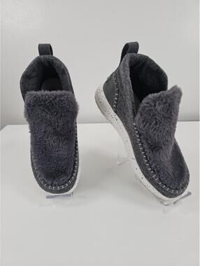 HEYDUDE Gray Fuzzy Slip-On Casual Shoes Speckled White Sole